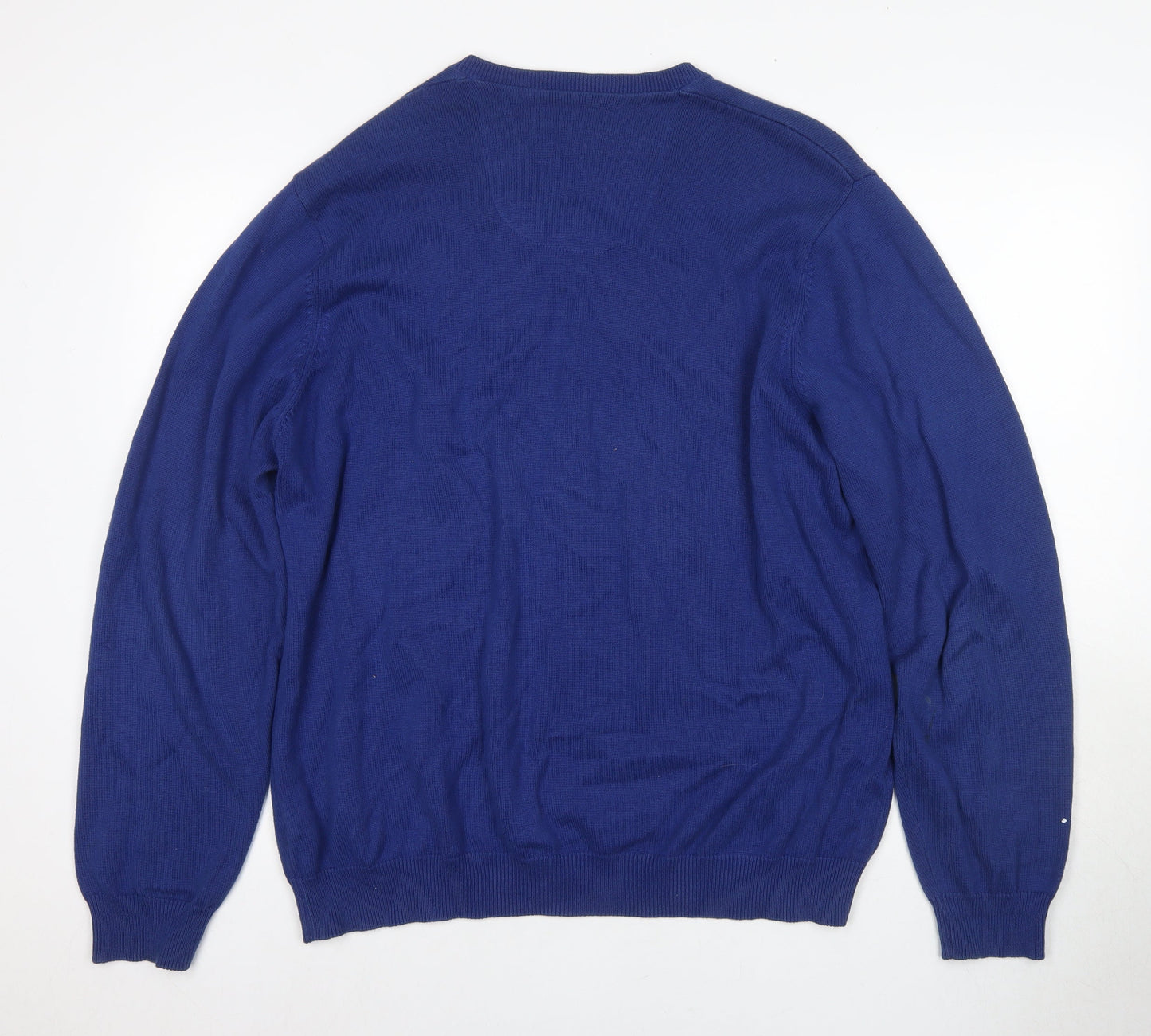 Marks & Spencer Men's Blue V-Neck Pullover XL