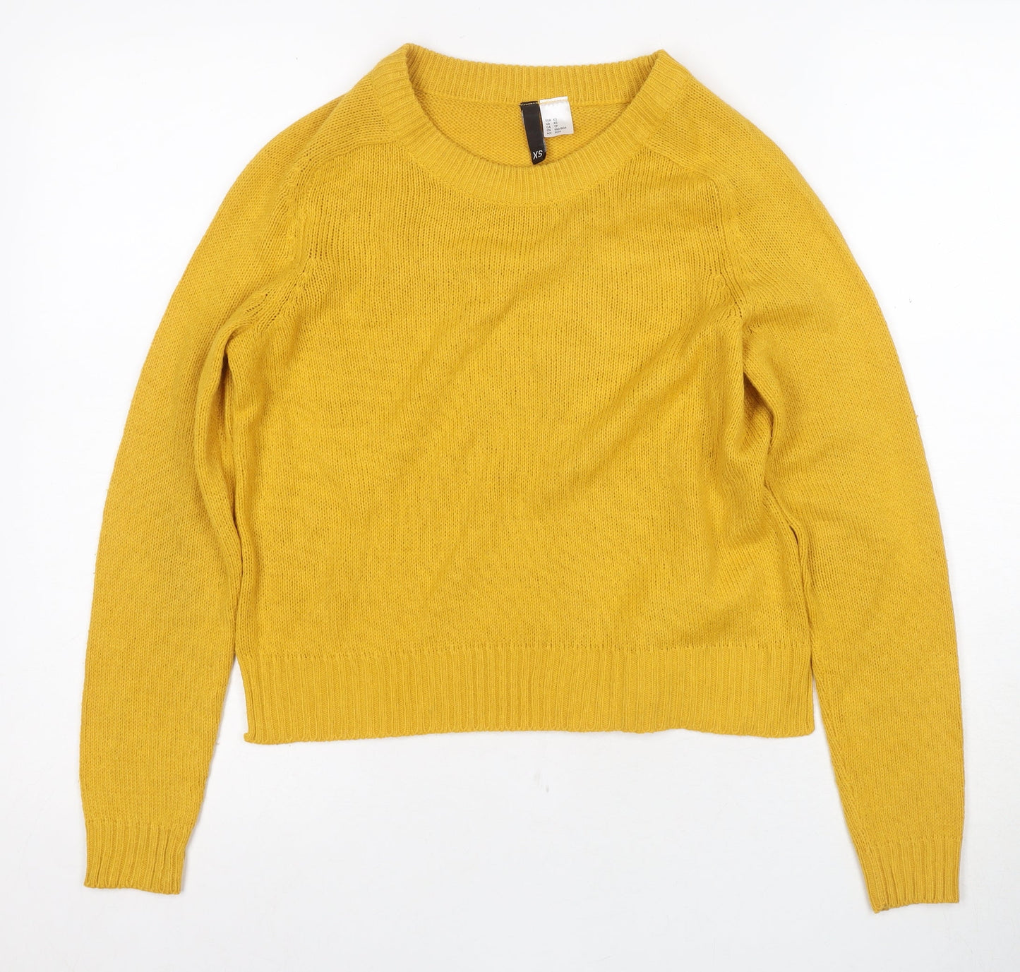 Womens UK Size XS H&M Yellow Pullover Jumper