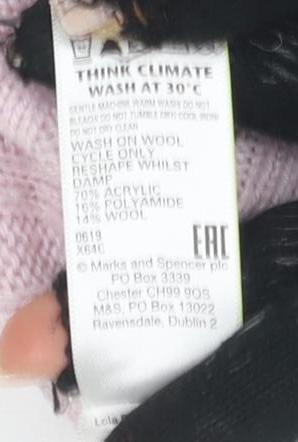 Womens UK Size XS Marks and Spencer Pink Pullover Jumper