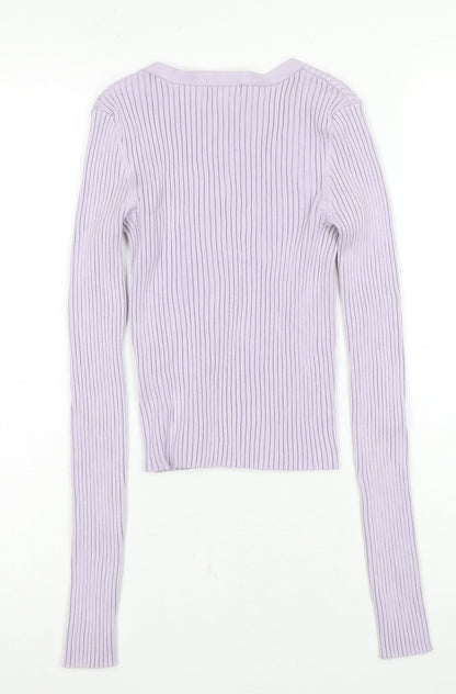 Womens UK Size M H&M Purple Cardigan Jumper