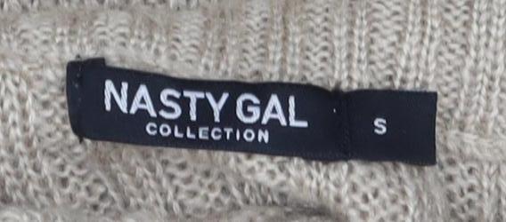 Womens UK Size S Nasty Gal Beige Pullover Jumper