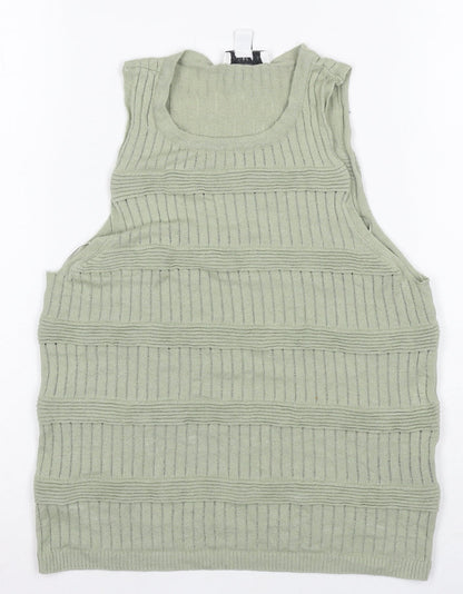 Topshop Women's Green Camisole Medium Knit Tank
