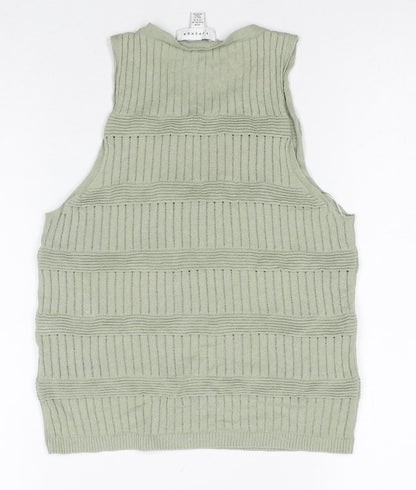 Topshop Women's Green Camisole Medium Knit Tank