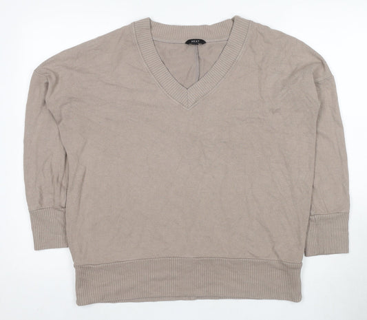 Next Men's Beige V-Neck Pullover Jumper, M, Casual