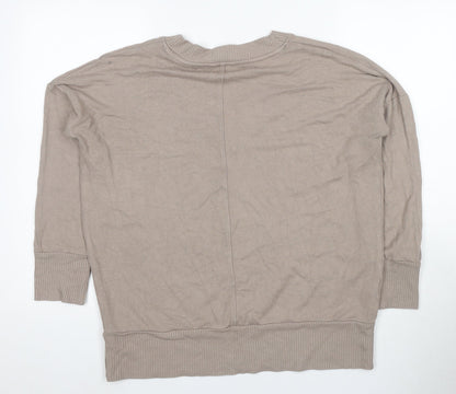 Next Men's Beige V-Neck Pullover Jumper, M, Casual
