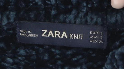 Womens UK Size 14 Zara Knit Blue Pullover Jumper
