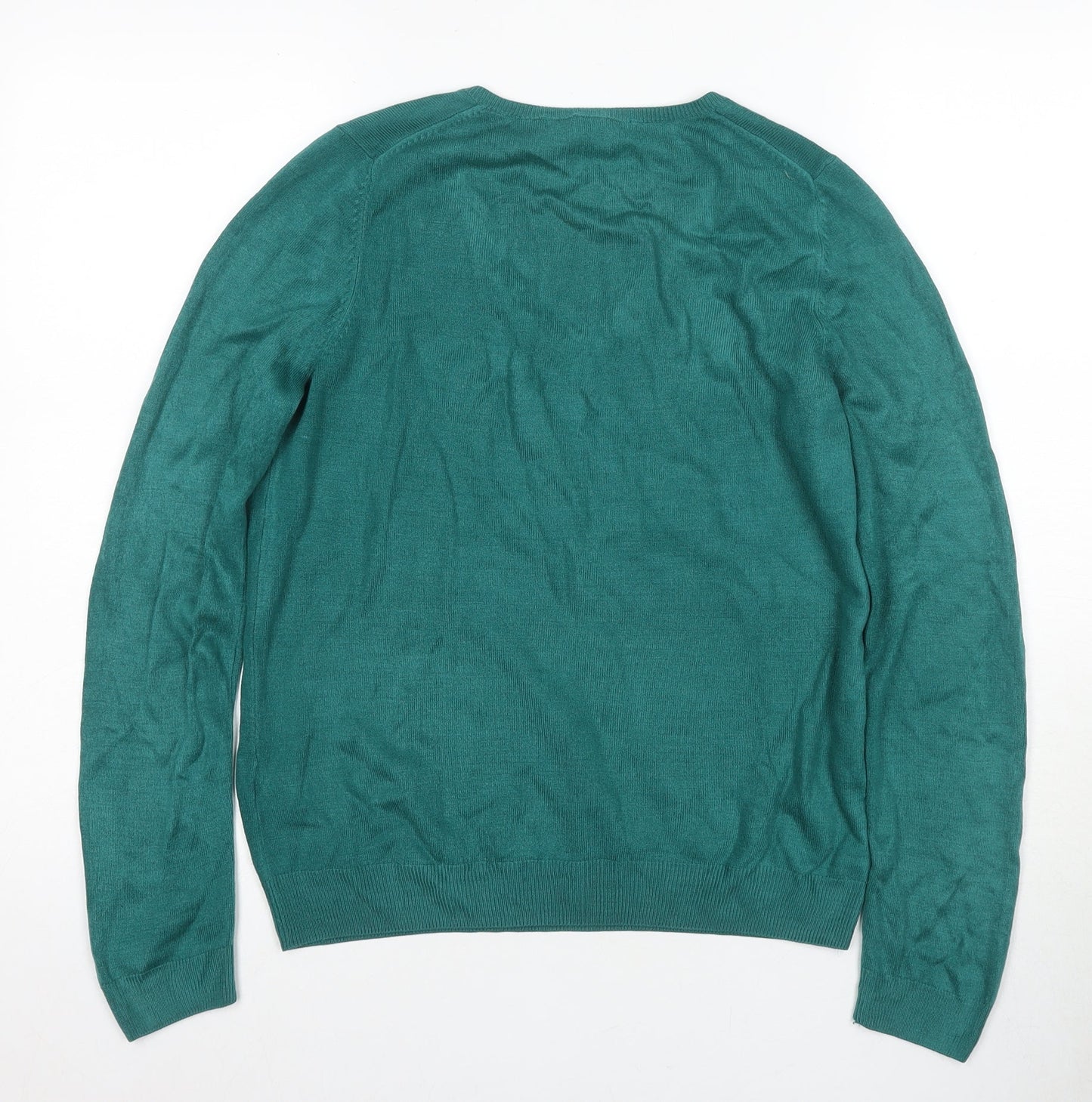 Marks and Spencer Women's Green V-Neck Sweater Size 10