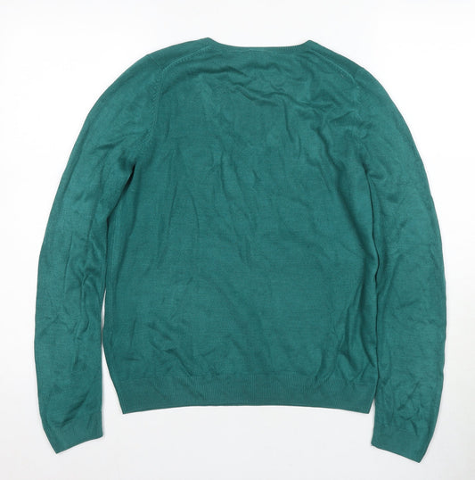Marks and Spencer Women's Green V-Neck Sweater Size 10
