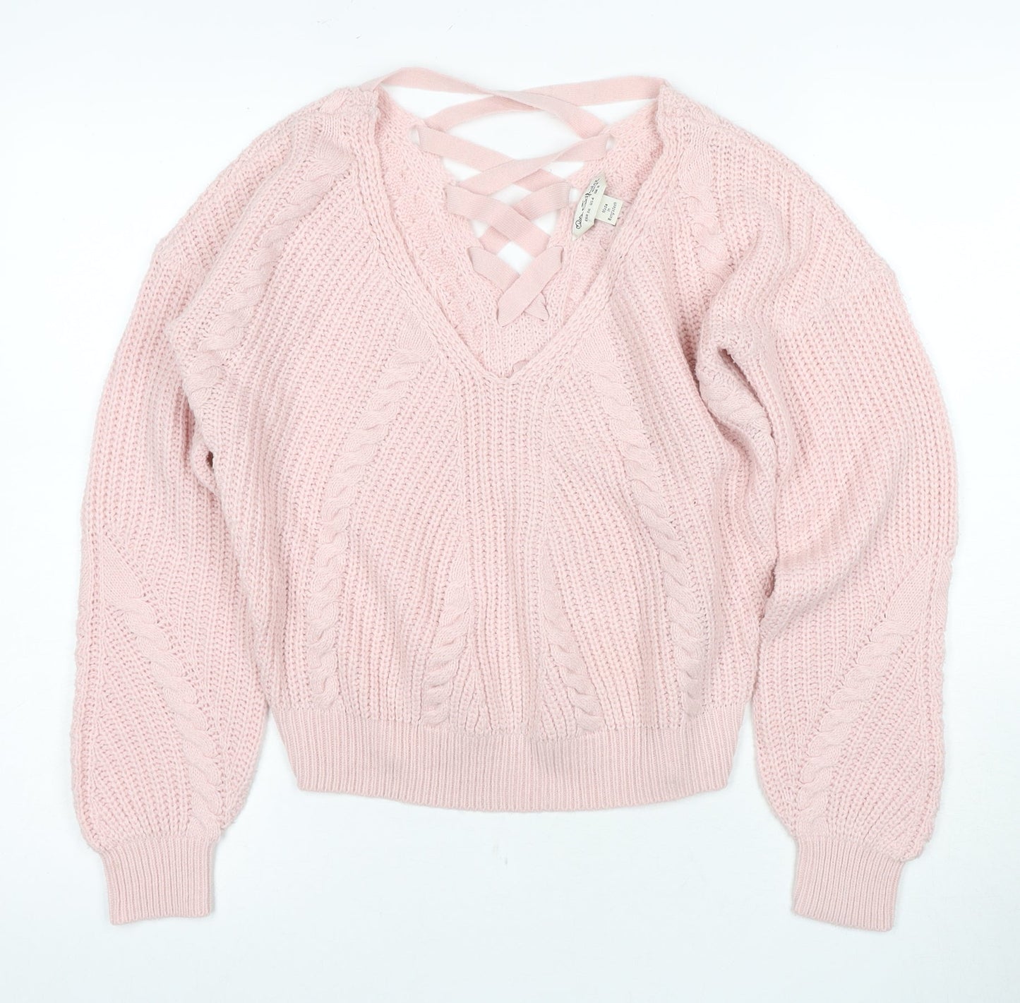 Womens UK Size 8 Miss Selfridge Pink Pullover Jumper