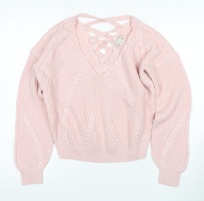 Womens UK Size 8 Miss Selfridge Pink Pullover Jumper
