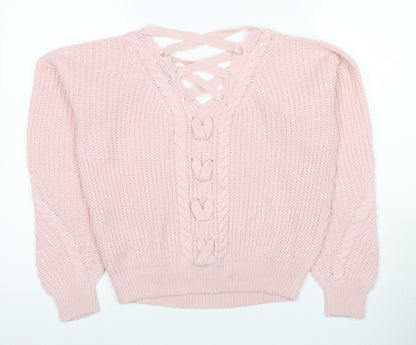 Womens UK Size 8 Miss Selfridge Pink Pullover Jumper