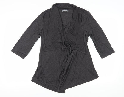 Per Una Women's Grey Wrap Blouse, Size 14, Cowl Neck