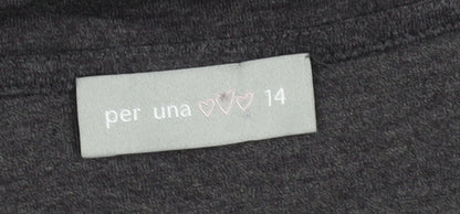 Per Una Women's Grey Wrap Blouse, Size 14, Cowl Neck