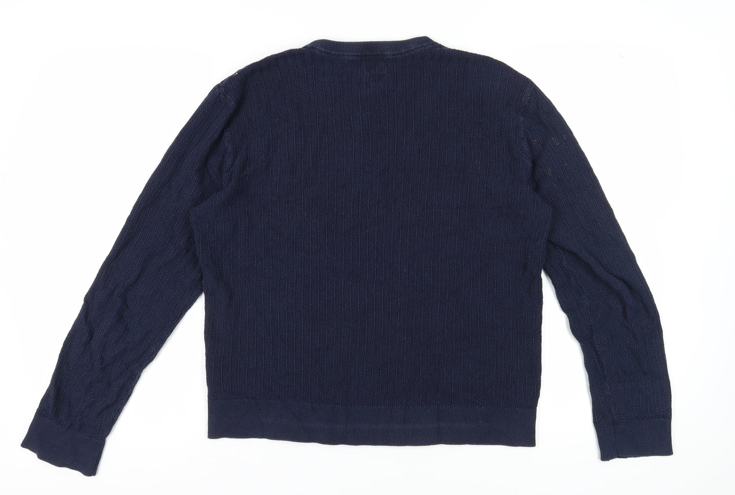 H&M Men's Blue Cable-Knit Pullover Jumper M