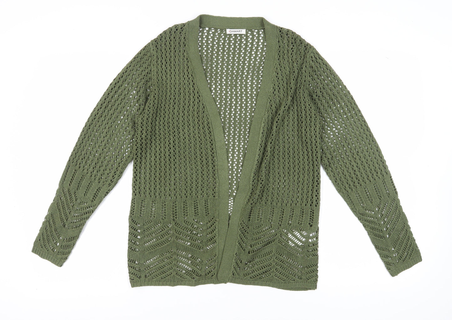 Womens UK Size S Damart Green Cardigan Jumper