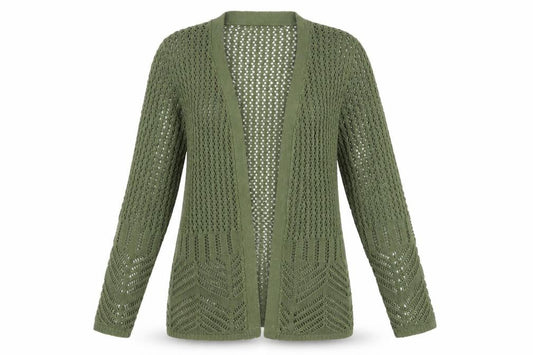 Womens UK Size S Damart Green Cardigan Jumper