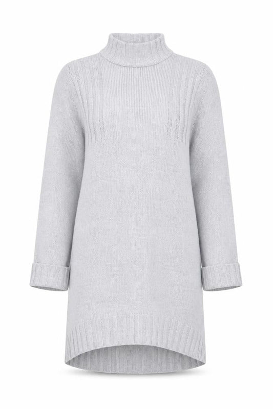 Front view of Miss Selfridge Women's Grey Jumper Dress, size 6