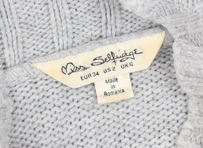 Miss Selfridge Women's Grey Jumper Dress, Size 6