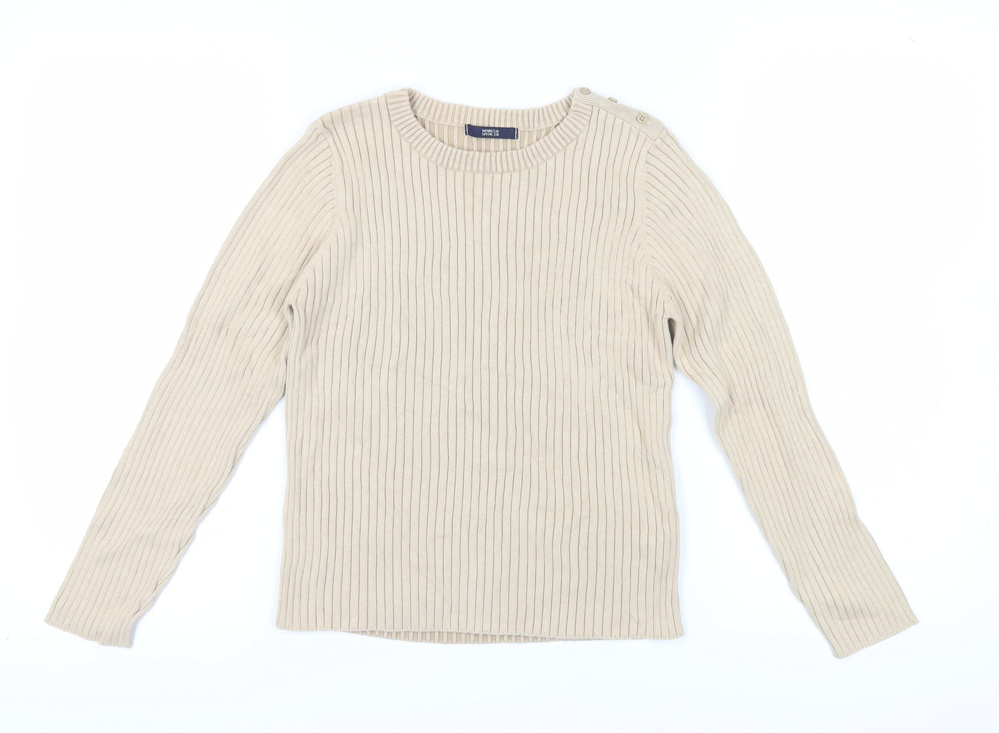 Womens UK Size 12 Marks and Spencer Beige Pullover Jumper