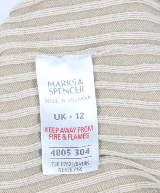 Womens UK Size 12 Marks and Spencer Beige Pullover Jumper