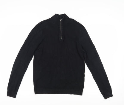 Topman Men's Black XS Full Zip Jumper