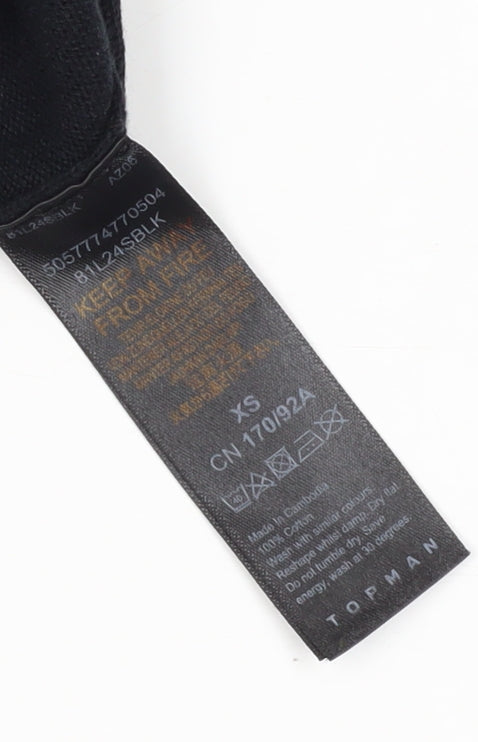 Topman Men's Black XS Full Zip Jumper