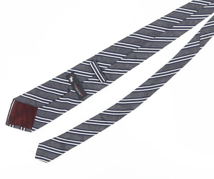 Chester Barrie Men's Blue Striped Silk Tie One Size