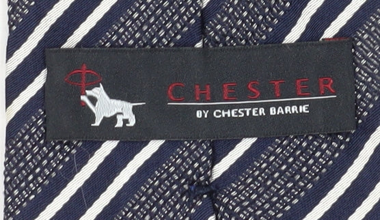 Chester Barrie Men's Blue Striped Silk Tie One Size