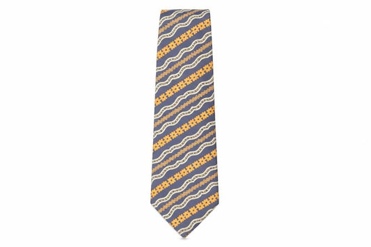 MAN's Geometric Blue Orange Silk Men's Tie