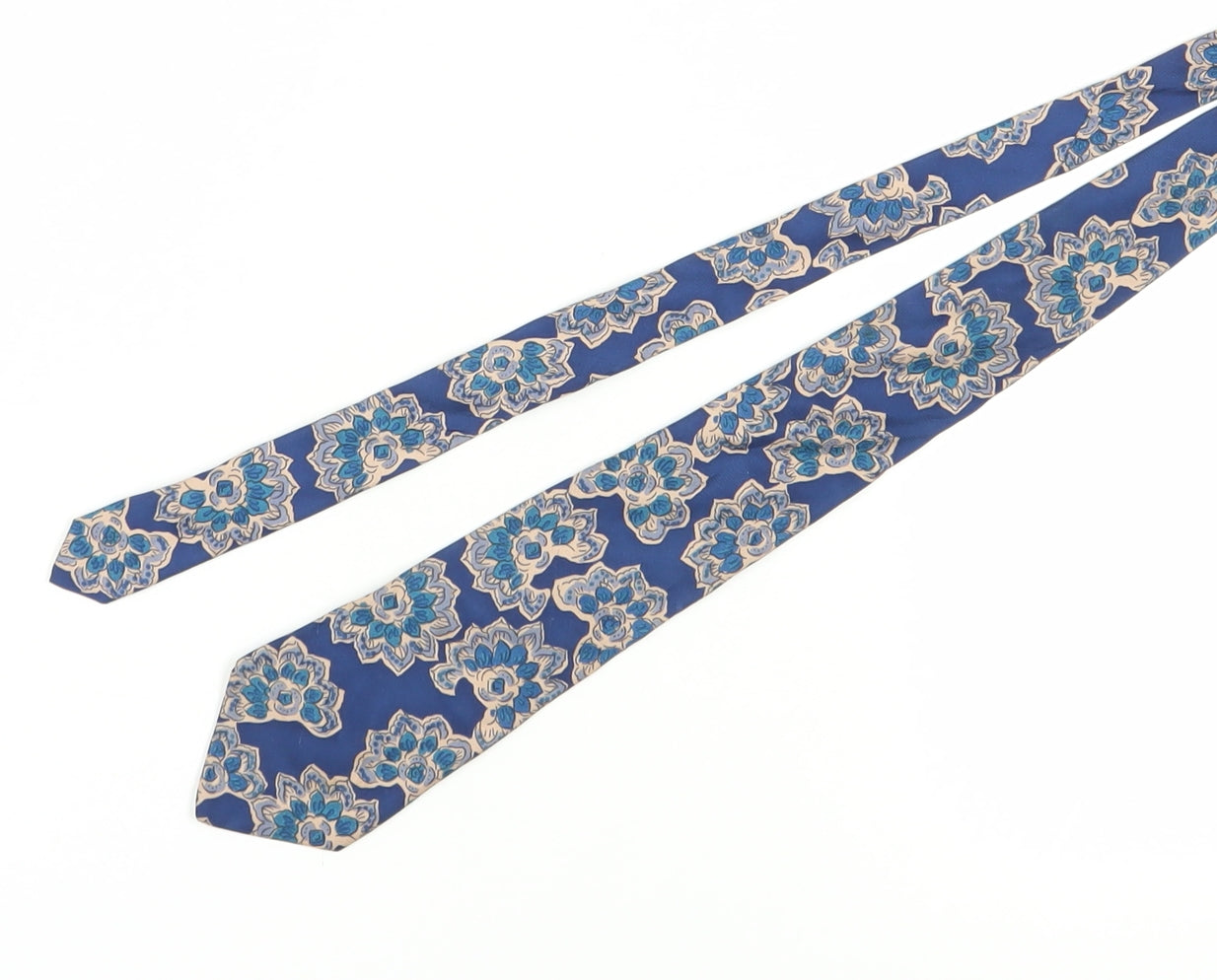 Rinaldo Gambini Men's Blue Floral Silk Slim Tie