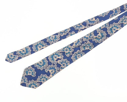 Rinaldo Gambini Men's Blue Floral Silk Slim Tie
