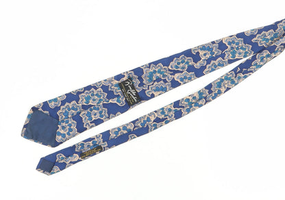 Rinaldo Gambini Men's Blue Floral Silk Slim Tie