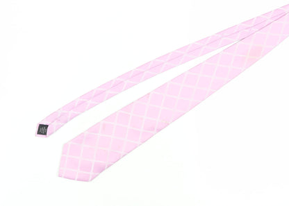 Thomas Nash Men's Pink Geometric Slim Tie - Very Good