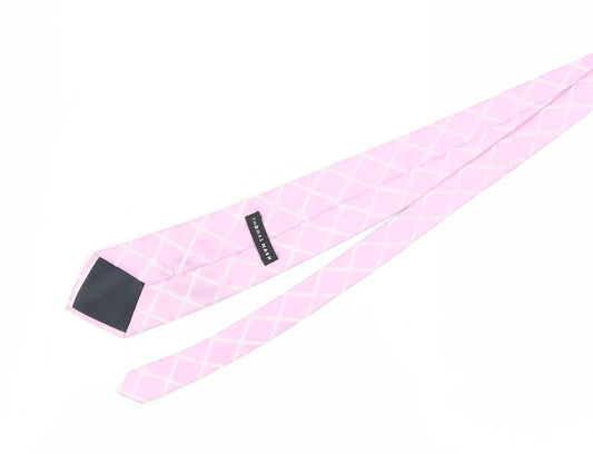 Thomas Nash Men's Pink Geometric Slim Tie - Very Good