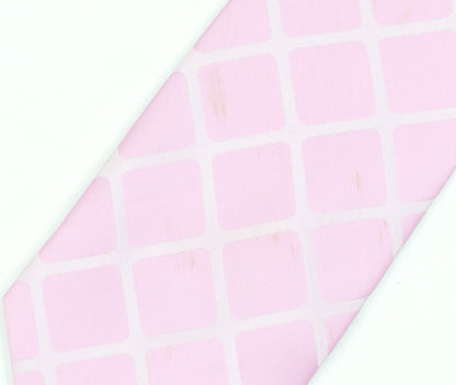 Thomas Nash Men's Pink Geometric Slim Tie - Very Good