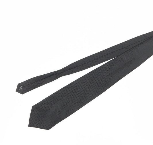 Thomas Nash Black Men's Slim Tie Polyester Geometric Design