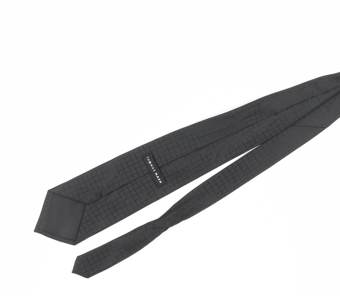 Thomas Nash Black Men's Slim Tie Polyester Geometric Design