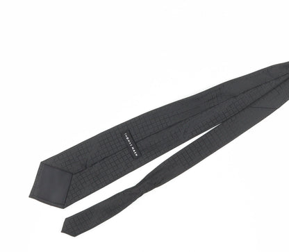 Thomas Nash Black Men's Slim Tie Polyester Geometric Design