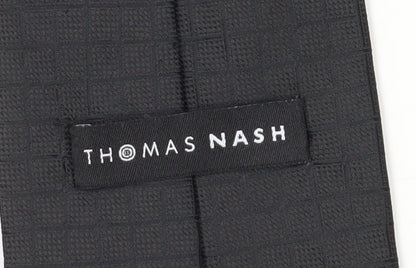 Thomas Nash Black Men's Slim Tie Polyester Geometric Design