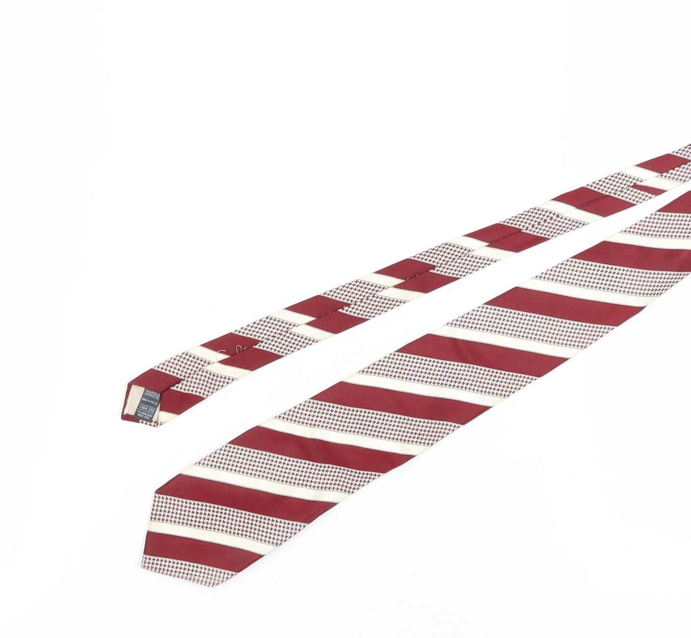 Marks and Spencer Men's Red Striped Silk Tie
