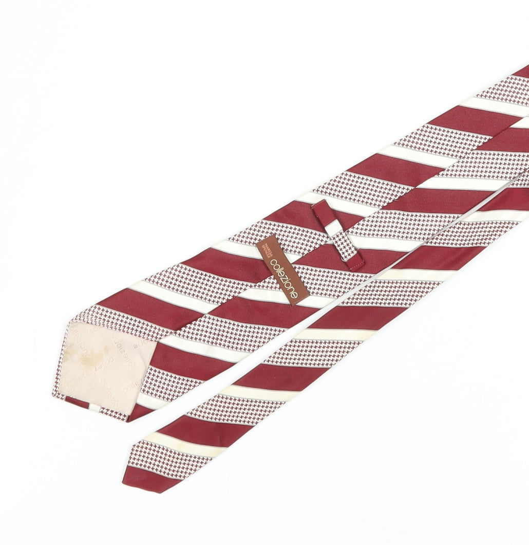 Marks and Spencer Men's Red Striped Silk Tie