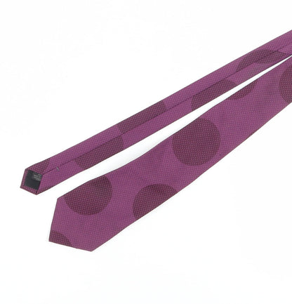 Mens DKNY Purple Polka Dot 100% Silk  Tie