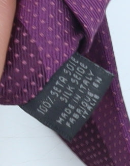 Mens DKNY Purple Polka Dot 100% Silk  Tie