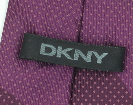 Mens DKNY Purple Polka Dot 100% Silk  Tie