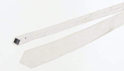 Marks and Spencer Men's White Silk Polka Dot Tie One Size