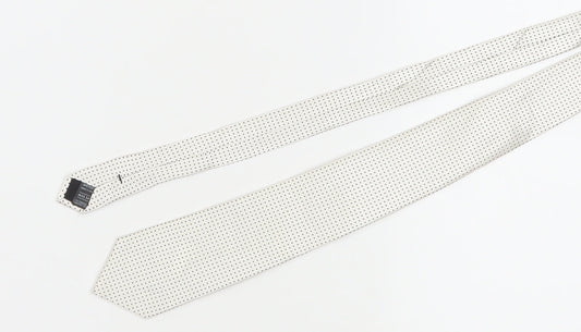 Marks and Spencer Men's White Silk Polka Dot Tie One Size