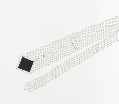 Marks and Spencer Men's White Silk Polka Dot Tie One Size