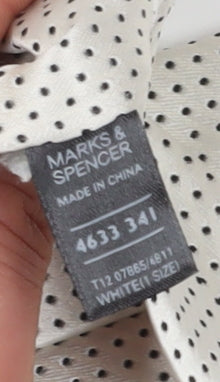 Marks and Spencer Men's White Silk Polka Dot Tie One Size
