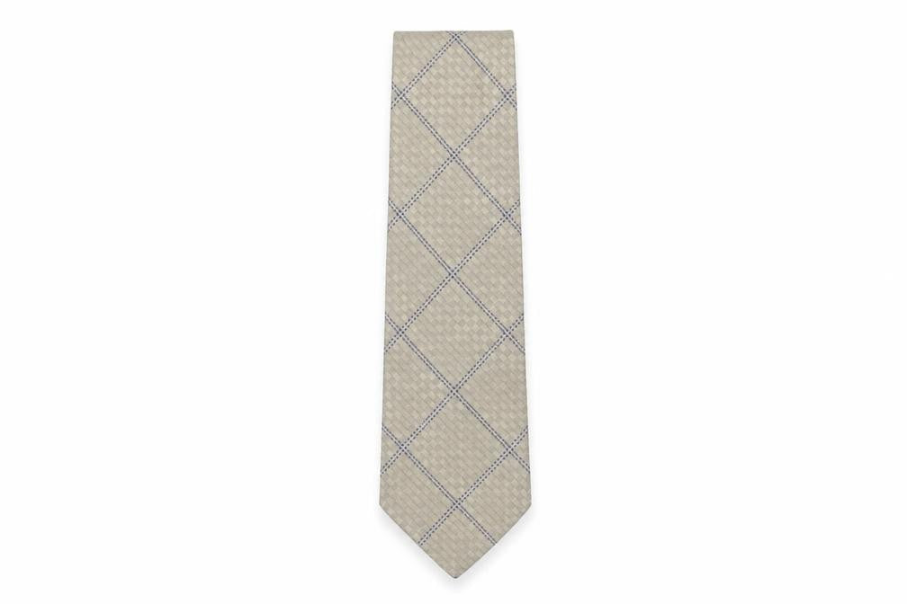Mens Ciro Citterio Beige Geometric 100% Silk  Tie
