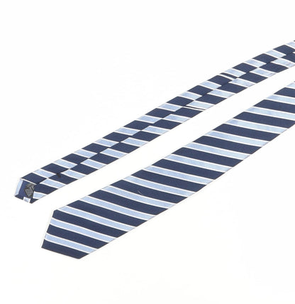 Marks and Spencer Men's Blue Silk Striped Slim Tie